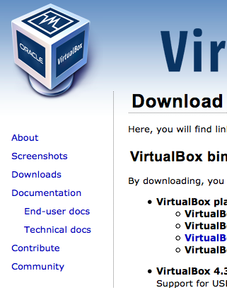 VirtualBox Webサイト